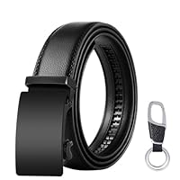 flintronic Herren Gürtel,Hochwertiges Leder material Ratsche Automatik Gürtel für Männer Ledergürtel Breite 3.5cm Länge 140CM-Schwarz (inkl Schlüsselbund & Geschenkbox)
