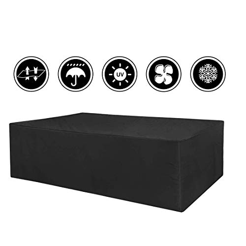 Flr 66X36X27In Patio Table Cover Veranda Rectanguler Black Waterproof Outdoor Dinner Protector Dust-Proof Table Desk Cover Furniture Covers With Storage Bags For Garden Outdoor Indoor Furniture Table #TOP1