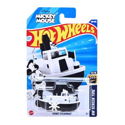 Image of Hot Wheels Disney Steamboat Mickey Mouse HW Creen Time Ages 3 Years and Up 166 /250 (White)