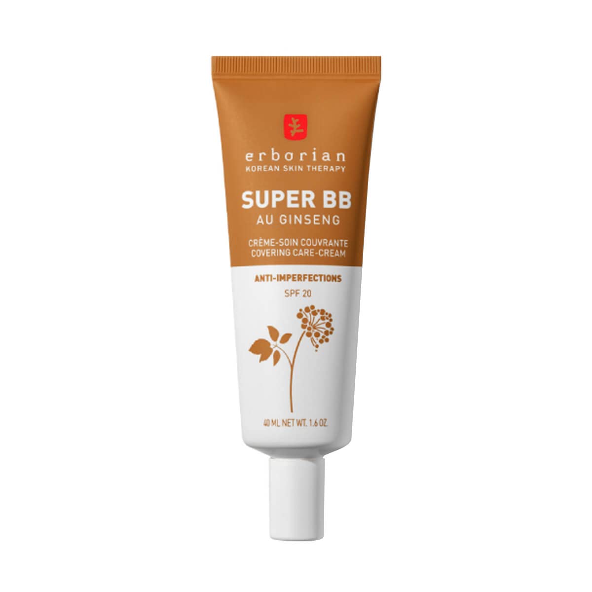 Erborian Super BB Cream with Ginseng - Full coverage BB cream for acne prone skin - Caramel 40ML