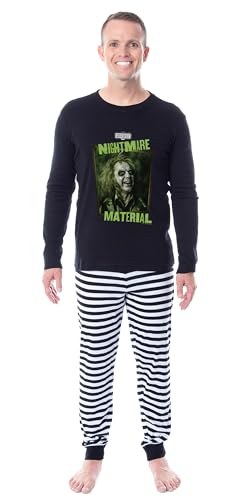INTIMO Beetlejuice Unisex Nightmare Material Striped Pajama Set For Adults