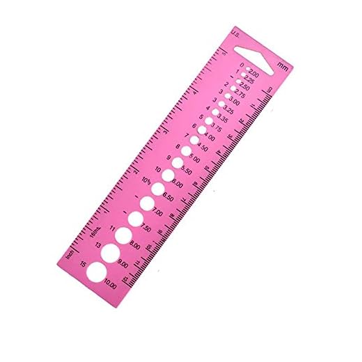Pink Measure Ruler Sewing Ruler cm Sewing Tools All in One DIY Crochet Hook Craft Needle Gauge(Pink)