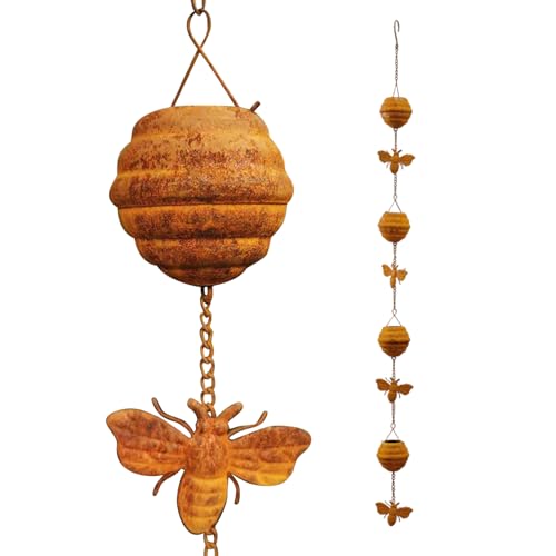 屋外用レインチェーン,装飾的な雨水受け | ガーデン 屋根 排水 雨よけ 室外 用,ガーデン 屋根 排水 屋外 用