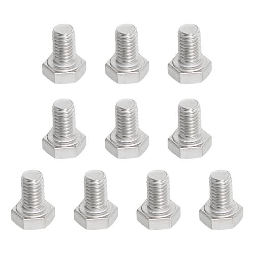 Image of M6 x 10mm Hex Head Bolts Screws Grade 5.8 Stainless Steel, Fasteners Fully Machine Threaded SUS304 10 Pcs