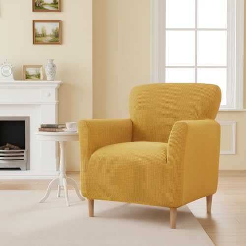 LiveGo Housse de Fauteuil Ultra-Élastique en Tricot avec Accoudoirs, Housse de Protection pour Canapé et Fauteuil de Salon Contre Taches, Poils, Facile à...