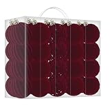 40 Pièces Boule de Noel Bordeaux Velour Boules de Noël Floquées Incassables pour Décoratio...