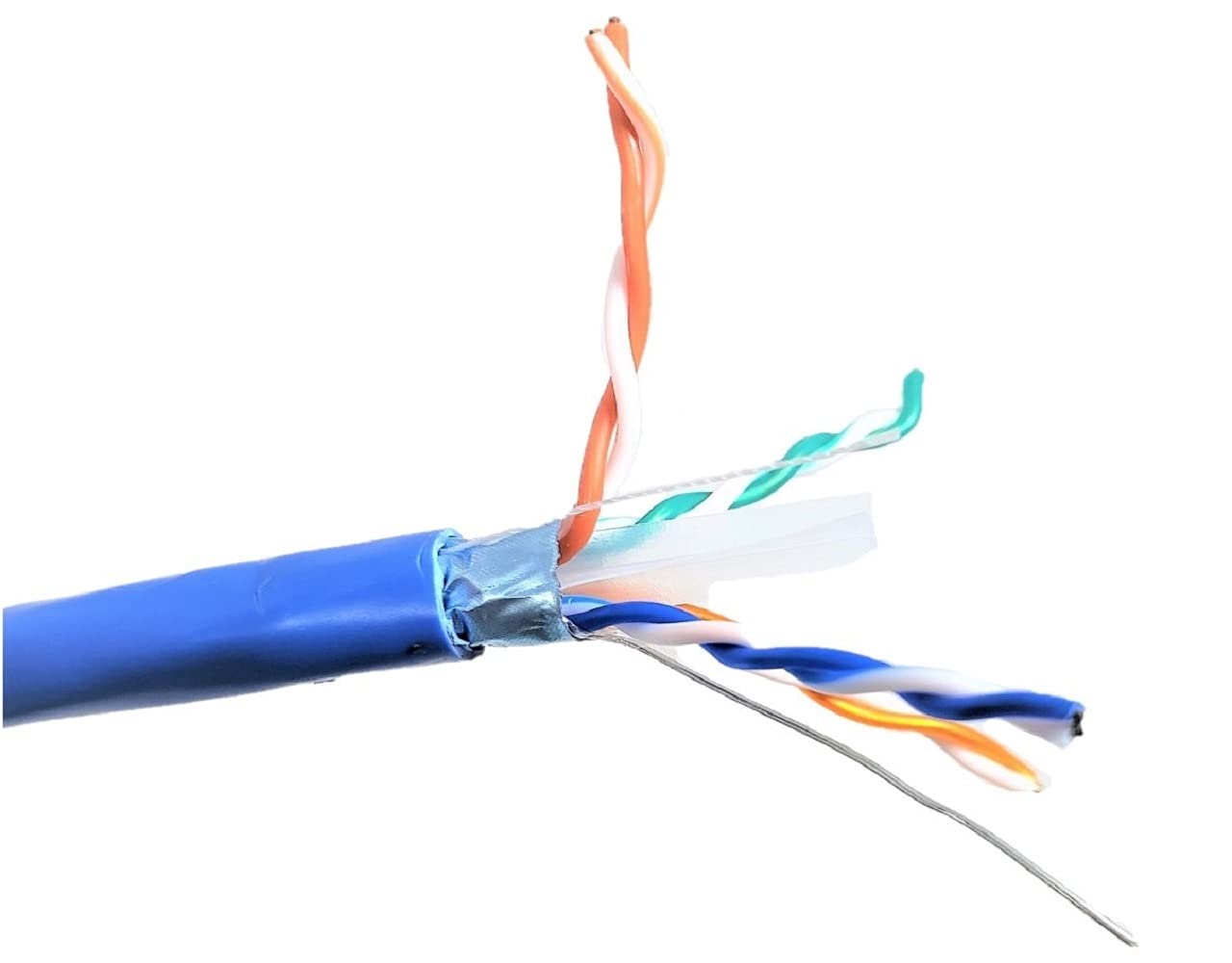 250 Feet Cat6 Solid (F/UTP) Outdoor Bulk Ethernet 23AWG Cable (Black) with 10 pcs of Shielded Modular Connectors (TR4-60BOU250-K)