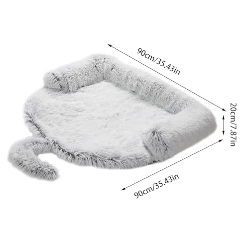 WYNOTT Cama de pelúcia calmante para cachorro, cama macia para cachorro | Cama de gato com tapete de