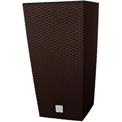 Pflanzkübel Blumenkübel Rattan Optik Braun 61 cm Cover