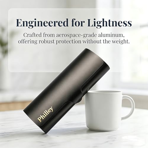 Image of Philley Aluminum Ultra-Light Eyeglasses Case Hard Shell Nearsighted Glasses Case for Women & Men