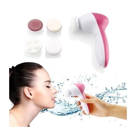 Wazdorf Beauty Care Brush Deep Clean 5-In-1 Portable Electric Facial Cleaner Multifunction Massager Relief,facial massager,facial massager machine for face,facial massager machine(Pink)