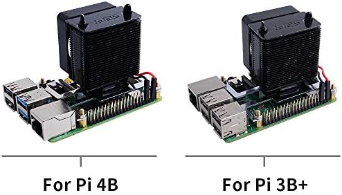 GeeekPi 52Pi ICE Tower Cooler CPU cooling RGB LED Fan V2.0 For Raspberry Pi 4 Model B & Raspberry Pi 3B+ & Raspberry Pi 3 Model B (Black)