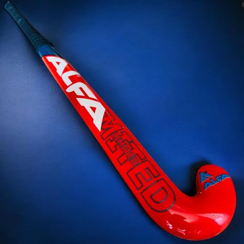 Image of A L F A Limited Edition Composite Hockey Stick (Scoop Bend, 37 INCHES RED)