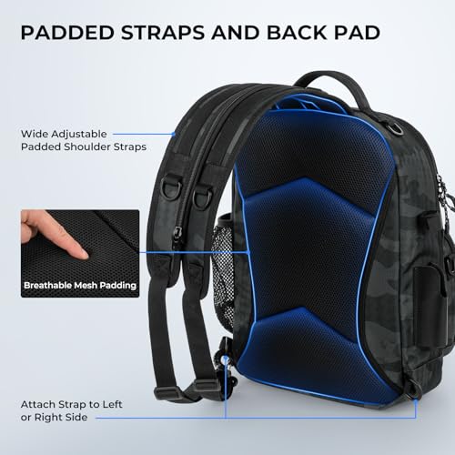 Image of KastKing BaitSpace Fishing Sling Bag, Fishing Backpack with Rod Holder