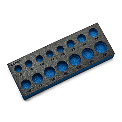 Capri Tools Mechanic's Tray for 3/8 in. Drive Sockets, Metric Blue by Capri Tools - Used condition - CA$8.32