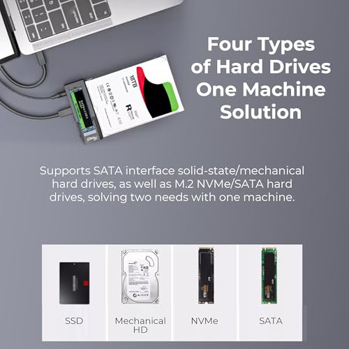 Image of Rosewill NVME to 2.5'' 3.5'' Offline Clone Enclosure,M.2 to SATA SSD HDD Cloner, USB-C Type-C Max 10Gbps Standalone Clone Duplicator - RS-NS-CL