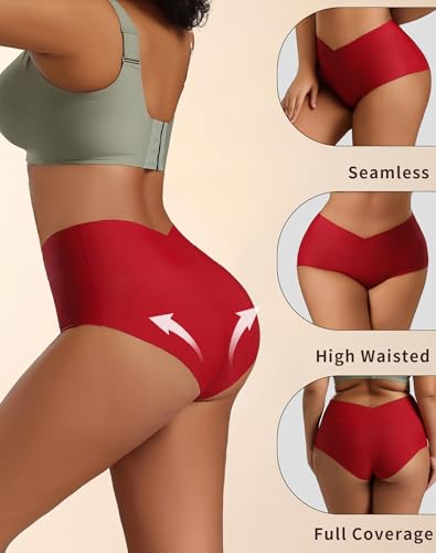 No Show High Waisted Underwear for Women 6 Pack Seamless Panties2