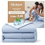 Picture of blunique Cooling Comforter,Cooling Blanket for Hot Sleeper,Queen Size Summer Ice Comforter,All-Season Lightweight Bedding,Keep Cooling&Breathable All Night(88"x88")