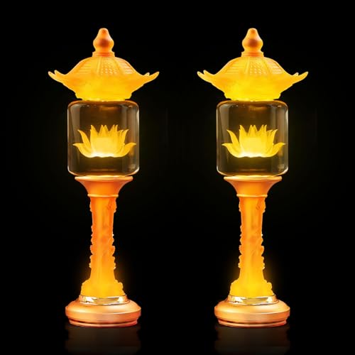 Image of Lotus Flower Lamp,Multi Color Adjustable Buddha Light for Home Altar(11 in) | Crystal Outlook;Alloy Base;Multi-scene;Fine Craft;Great Service