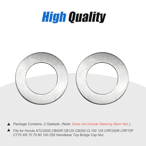 Image of 2 Pcs Motorcycle Steering Stem Nut Gasket for 50cc 70cc 90cc 110cc 125cc 140cc 150cc 160cc Chinese Pit Dirt Motor Bike SSR Thumpstar Apollo Stomp Pitster Pro SDG Taotao Coolster
