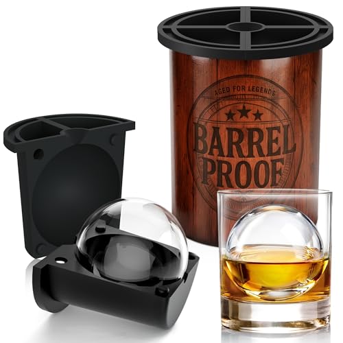 Image of Clear Ice Cube Maker, 2.5 Inch Stainless Steel Crystal Large Clear Ice Ball Maker, Silicone Ice Cube Mold for Cocktails, Drinks & Bourbon, Whiskey Gifts for Men (1 Pack)