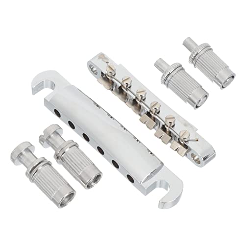 CIMAXIC エレキギター テールピースキット ギターサドル 交換用 軽量ポータブルギターパーツセット シルバー仕上げ