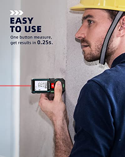 Image of Laser Measure,MiLESEEY 165 Feet Laser Measurement Tool with 2 Bubble Levels, ±1 /16inch Accuracy, M /in /Ft Unit Switching, Backlit LCD and Pythagorean Mode, Measure Distance, Area and Volume
