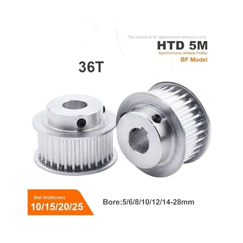 Poulie de synchronisation HTD5M en aluminium usiné avec rainure