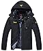 Produktbild donhobo Herren Winter Fleecejacke Warm Jacke Softshelljacke Atmungsaktiv Outdoor Skijacke Winddichte Wasserdicht Funktionsjacke(Schwarz,L)