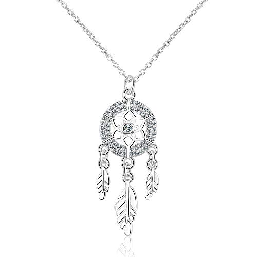Chandler Collier avec pendentif attrape-rêves en argent sterling 925 pour femme - Cadeau bohème