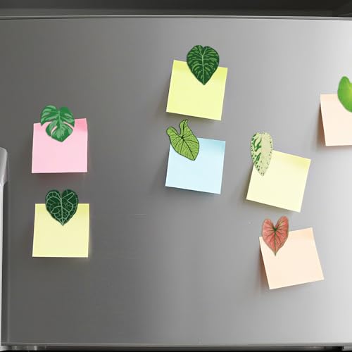 12 imanes decorativos en forma de hoja para refrigerador miniatura 3