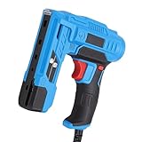 Luocute Elektrische Nagelpistole, 2-in-1-Bradnagler und Hefter mit 10–14 Mm Nägeln und 8–14 Mm Heftklammern, Verstellbarer Kraft und Weichem Griff, für Möbel aus Leder und Stoff (EU-Stecker)