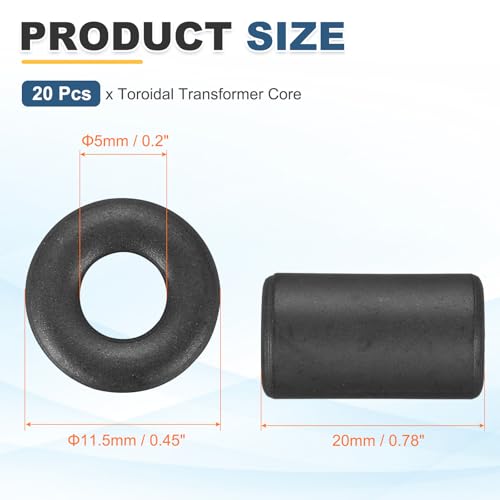 Núcleo de ferrita toroide de 11,5x5x20 mm para cables y pérdida de señal de sourcing map 2