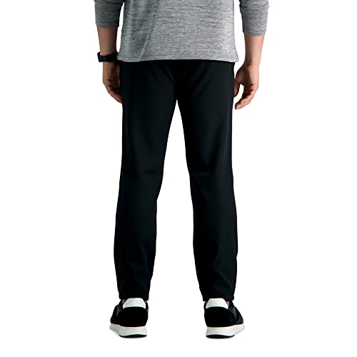 Haggar Men's The Active Series Straight Fit Pant, Black, 32Wx30L3