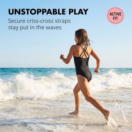 Image of Kanu Surf Girls' Reese UPF 50 Beach Sport Criss-Cross One Piece Swimsuit