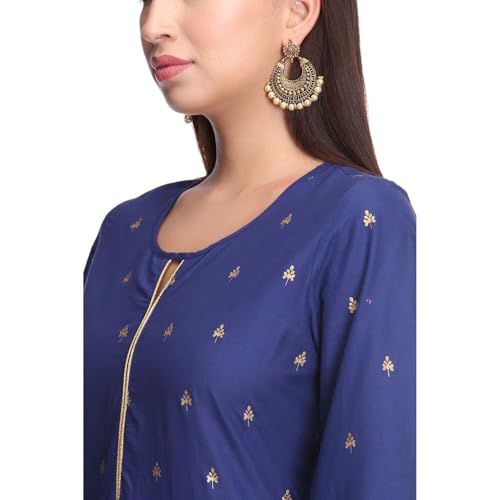 Image of Rangriti Blue Straight Kurta for Women