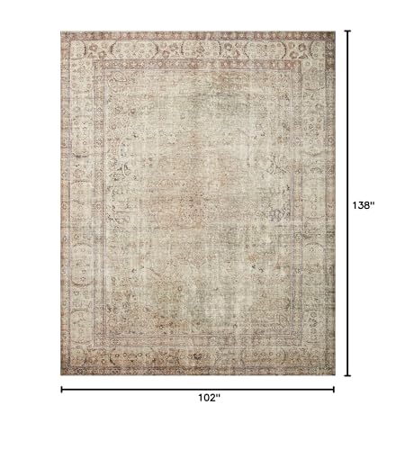 Loloi Margot Collection MAT-01 Antique/Sage 8'-6" x 11'-6" Area Rug, No-Shed Easy Clean Large Patterned Area Rug for Living Room, Bedroom, Dining Area