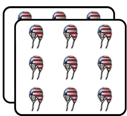 USA Flag Water Polo Cap Art Decor Planner Calendar Scrapbooking Crafting Stickers 2\" Each 18 Pack