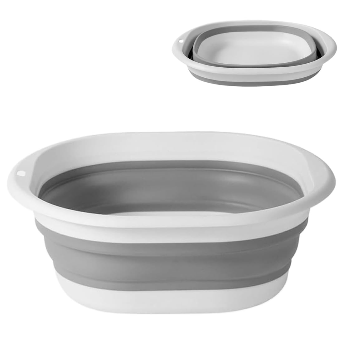 ZKGYUS Bassine Pliable, Bassine Retractable seau pliable en silicone sain et inodore, Bol à Vaisselle Ronds Pliable Cuvette peu Encombrant pour Voyage Camping et Cuisine,23 * 25cm