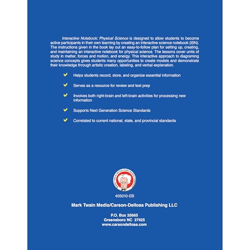 Mark Twain Interactive Notebook: Physical Science, Grades 5-8