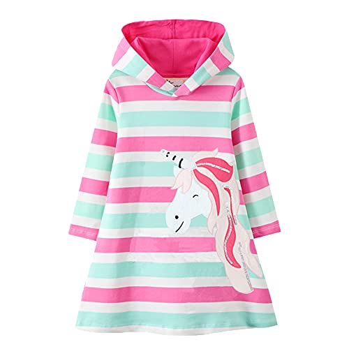 VIKITA Long Sleeve Girls Dresses for Winter, Toddler Clothes, Party Casual Dresses for Little Girls, 3-12 Years