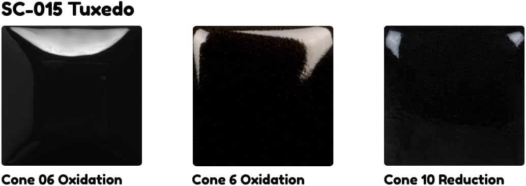 Mayco Stroke & Coat SC-015 Tuxedo Black Gloss Wonderglaze Pint, 16 oz. (473 mL), Low/Mid-High Fire (SC) Liquid Ceramic Pottery Glaze for Wet/Unfired Clay or Bisque