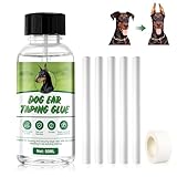 Mshunya Pet Ear Taping Glue, Doberman Ear Posting Kit, Dog Ear Posting Kit with Ear-Up Cotton Swabs, Long-Lasting and Non-Detachable Adhesive, Suitable for Daily Care of All Dog Breeds