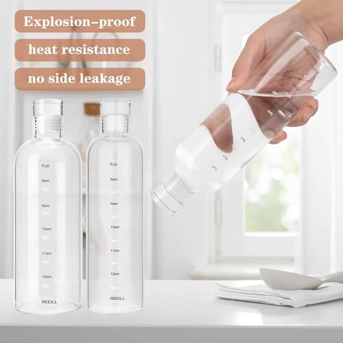 Image of PAJOMA Stylish Glass Water Bottle, Leakproof, Non Toxic, Reusable, Healthy Hydration Bottle, Ice Cube, Lightweight, Home, Office, Gym, Screw Lid, Sustainable (Available color) (Pack Of 2)