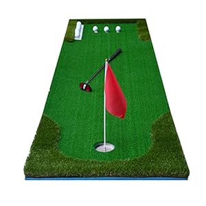 Estera de golf Golf Mini Artificial Green Putting Trainer Golf de interior y exterior Putting Greens Colchoneta de entrenamiento de golf que incluye Greens Flag Accesorios Verde interior
