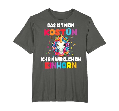 Einhorn Kostüm Erwachsene Damen Herren Karneval Fasching T-Shirt