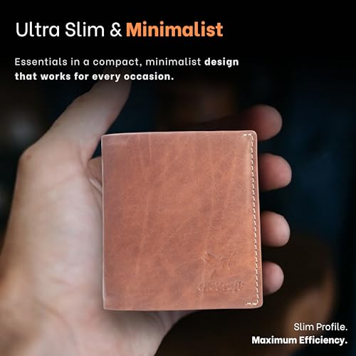 RFID Blocking Leather Wallet for Men – Premium Full Grain Leather Bifold Wallet with ID Window, 10 Card Slots, Holds 10 Cards, Slim Wallet with 10 Compartments for Cards & Cash3