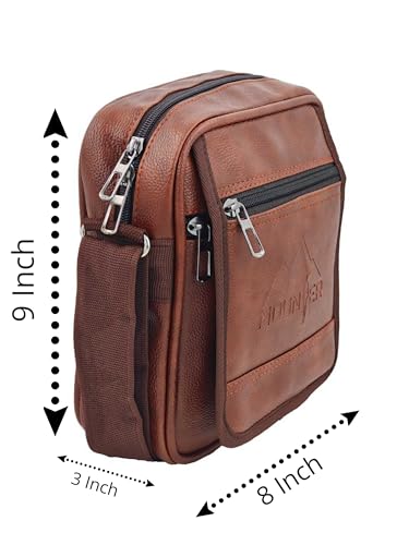 Image of Stylish PU-Leather Sling Cross Body Travel Office Messenger One Side Shoulder Bag for Men, Women & Boy