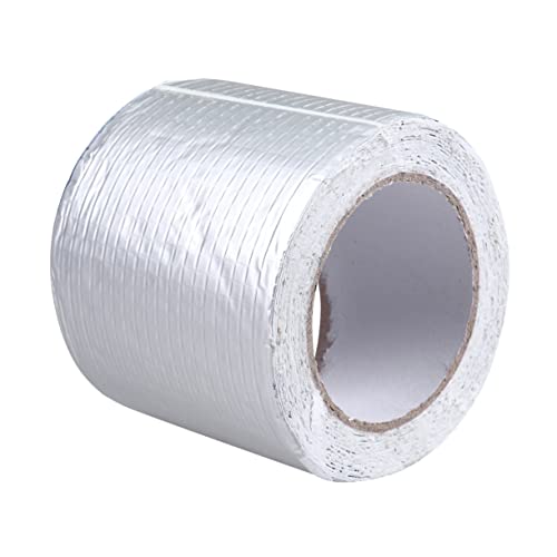 HOLIDYOYO Butyl Rubber Repair Tape Roof Repair Tape Silver Foil Butyl Rubber for Sill and Pipeline Sealing Easy to Use Leak