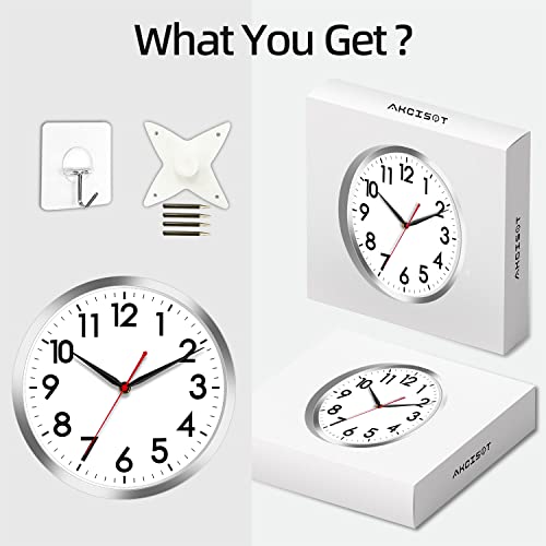 image for AKCISOT Wall Clock 14 Inch Large Silent Wall Clocks Battery Operated, 